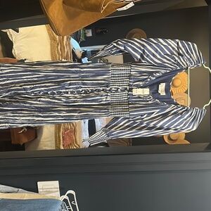 Striped Blue and White Maxi Dress